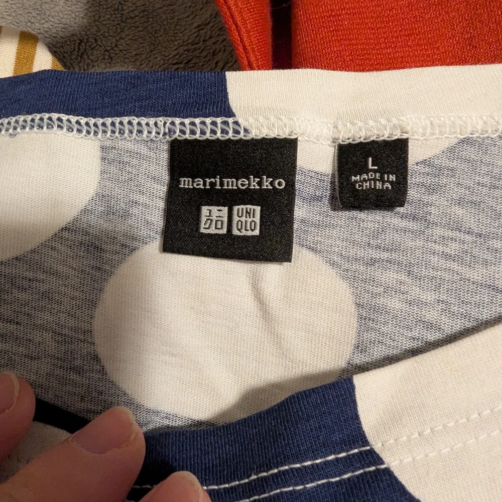 Marimekko Navy and White Polka Dot Short Sleeve Top - Picture 4 of 4